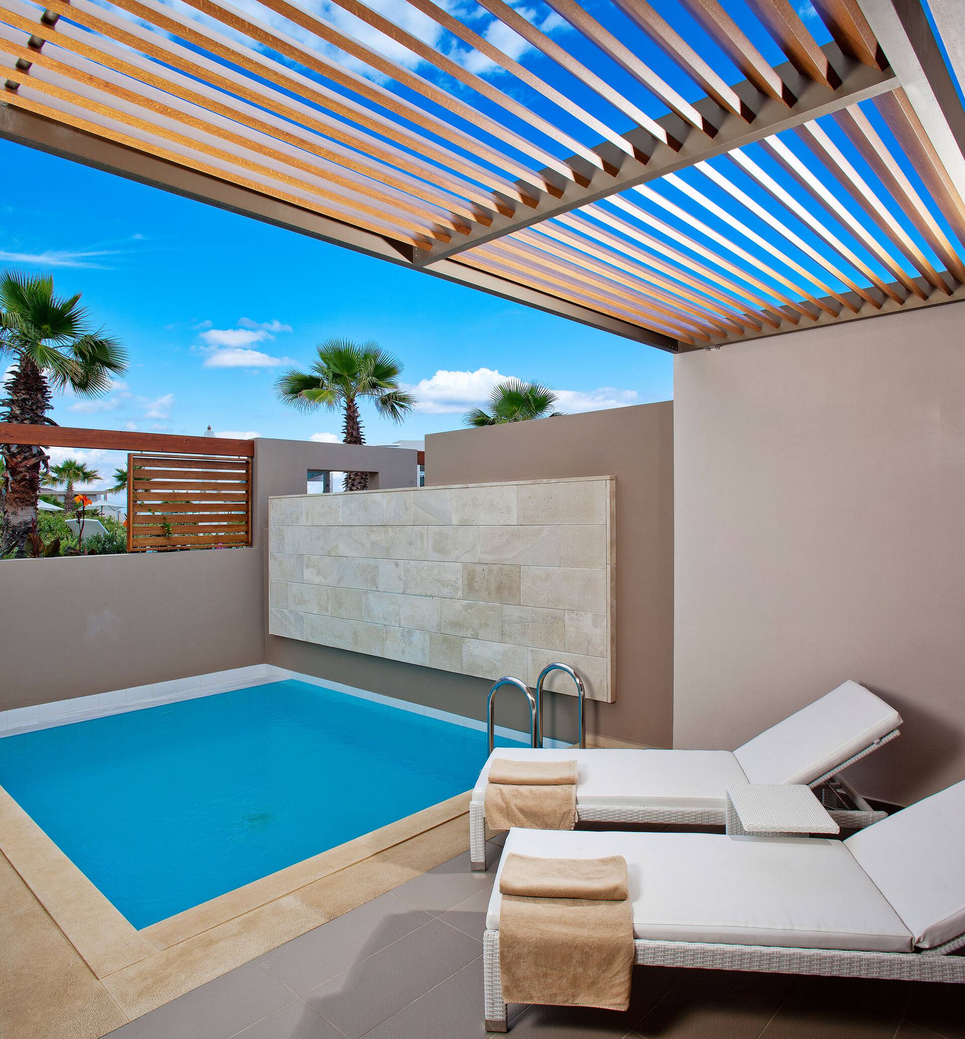 <p>Deluxe-huone, terassilla oma uima-allas</p>