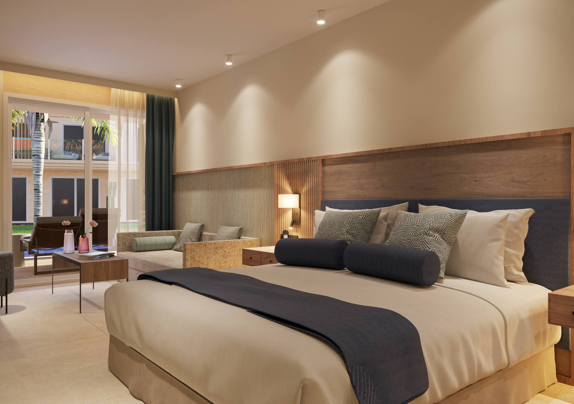 <p>Juniorsviitti, terassilta pääsy uima-altaaseen</p>